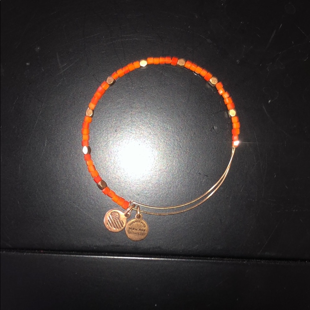 Orange and gold beaded bracelet